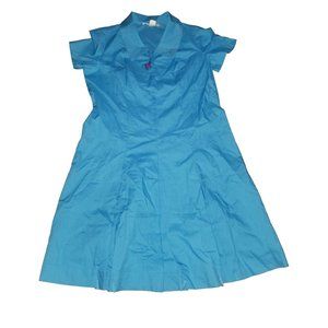 Roaman's Women's Turquoise Collared Short Sleeve Midi A-Line Dress Size 20.5/40